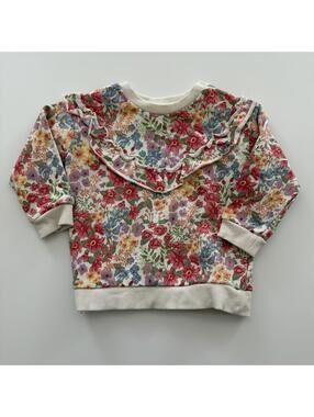 9m H&M Floral Ruffle Sweatshirt